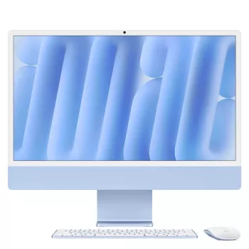 Apple iMac 24 inch Niebieski M4 8-rdzeniowy procesor 8-rdzeniowy GPU 16GB RAM 512GB SSD niemiecka klawiatura