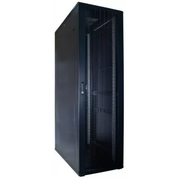 DSIT 42U 19-calowa szafa rackowa z perforowanymi drzwiami przednimi, 600x1200x2000 mm, czarna