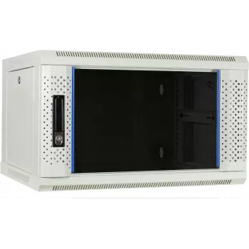 DSIT DS6406W 6U szafa ścienna na serwer z drzwiami szklanymi, biała, 600 x 450 x 367 mm