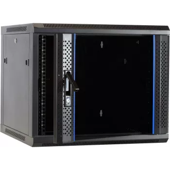 DSIT DS6609 9U ścienny serwerowy RACK z drzwiami szklanymi, 600x600x501 mm, czarny