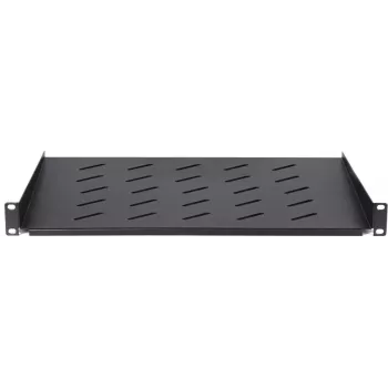 DSIT DS-FH1U400 1U Stała Półka do Szaf Ściennych o Głębokości 600mm, Głębokość 400mm, Stal Czarna, Obciążenie 20kg