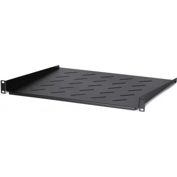 DSIT DS-FH1U400 1U Stała Półka do Szaf Ściennych o Głębokości 600mm, Głębokość 400mm, Stal Czarna, Obciążenie 20kg