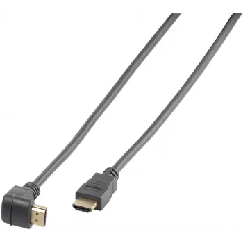 Vivanco kabel HDMI High Speed z Ethernet, kątowy 90 stopni, 1,5 m, czarny (VVVHDMI30M1M90K)