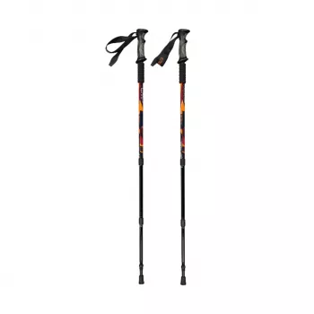 CMP Bern Kije trekkingowe 3-segmentowe, aluminium 7075, czarno-pomarańczowe, 65-135 cm