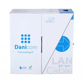 DSIT CAT6 U/UTP kabel sieciowy 24/7 elastyczny 305m szary CCA