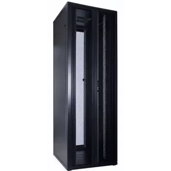 DSIT 47U 19-calowa szafa rackowa z perforowanymi podwójnymi drzwiami z przodu i z tyłu, 800x1000x2250 mm, czarna