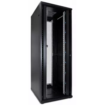 DSIT 47U 19-calowa szafa rackowa z perforowanymi podwójnymi drzwiami z przodu i z tyłu, 800x1000x2250 mm, czarna