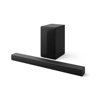 LG DS60T 2.1-kanałowa soundbar z bezprzewodowym subwooferem, 400W mocy całkowitej, Dolby Digital, DTS, Bluetooth 5.0, HDMI ARC, optyczne, USB, AI Sound Pro, do montażu na ścianie