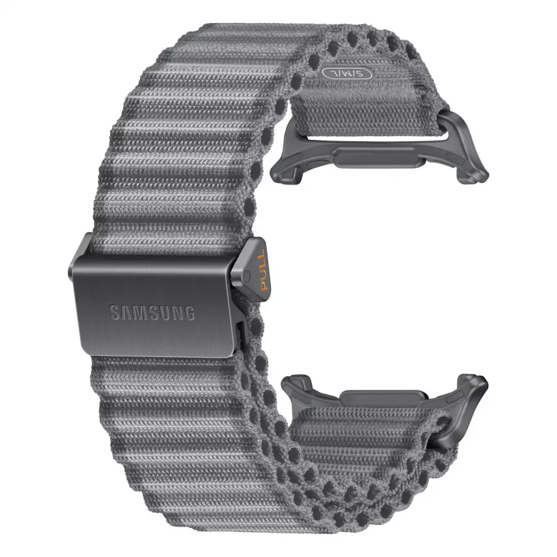 Samsung Trail Band do Galaxy Watch Ultra i Ultra2, szary, pleciony nylon, M/L