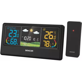 Sencor SWS 4100 B Bezprzewodowa stacja pogodowa z kolorowym wyświetlaczem LCD i czujnikiem zewnętrznym