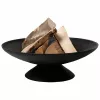Fire Bowl L Żeliwna Misa Ogrodowa na Ogień, 60 cm Okrągła, na Drewno i Węgiel Drzewny, Czarna