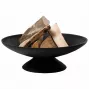 Fire Bowl L Żeliwna Misa Ogrodowa na Ogień, 60 cm Okrągła, na Drewno i Węgiel Drzewny, Czarna