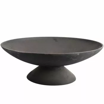 Fire Bowl L Żeliwna Misa Ogrodowa na Ogień, 60 cm Okrągła, na Drewno i Węgiel Drzewny, Czarna