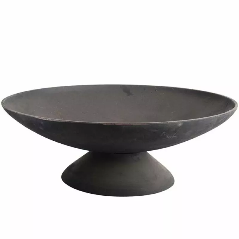 Fire Bowl L Żeliwna Misa Ogrodowa na Ogień, 60 cm Okrągła, na Drewno i Węgiel Drzewny, Czarna