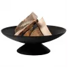 Fire Bowl L Żeliwna Misa Ogrodowa na Ogień, 60 cm Okrągła, na Drewno i Węgiel Drzewny, Czarna