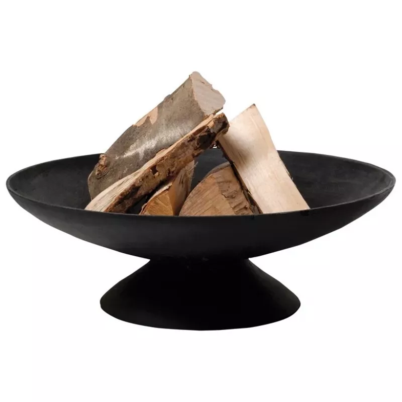 Fire Bowl L Żeliwna Misa Ogrodowa na Ogień, 60 cm Okrągła, na Drewno i Węgiel Drzewny, Czarna