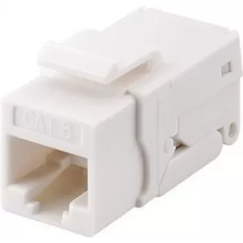 DS-IT CAT6 UTP Keystone Jack Beznarzędziowy - Moduł Gigabit Ethernet RJ45, Biały
