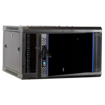 DSIT DS6604-F 6U ścienny serwerowy cabinet z drzwiami szklanymi, 600x450x320 mm, czarny
