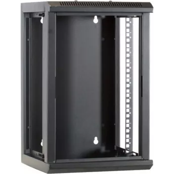 DSIT 9U 10-calowy rack ścienny na serwer z drzwiami szklanymi, 312x310x486 mm, czarny