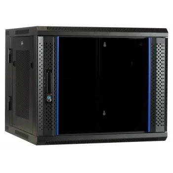 DSIT 6U szafa ścienna Rack z hartowanym szklanymi drzwiami, odwracalna, 600x450 mm, czarna