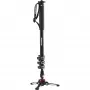 Manfrotto MVMXPROA4 XPRO Monopod+ Aluminiowy 4-sekcyjny monopod wideo z podstawą FluidTech, czarny