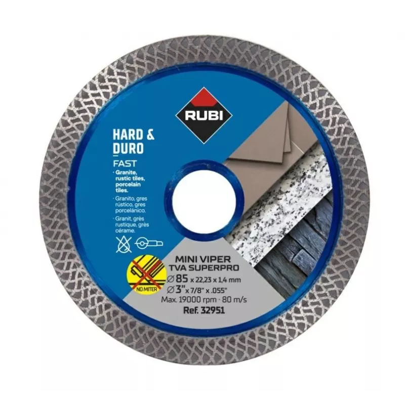 RUBI TVA 85 SUPERPRO MINI VIPER Tarcza diamentowa o ciągłej krawędzi 85 mm x 15 mm