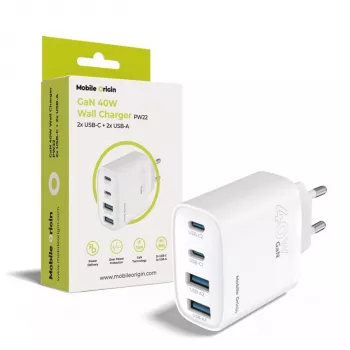 Mobile Origin 40W GaN ładowarka PW22 2x USB-C + 2x USB-A