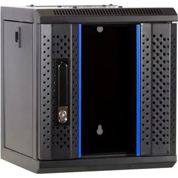 DSIT 6U 10 inch Szafa serwerowa ścienna z drzwiami szklanymi, 312x310x352 mm, czarna (DS10-3306)