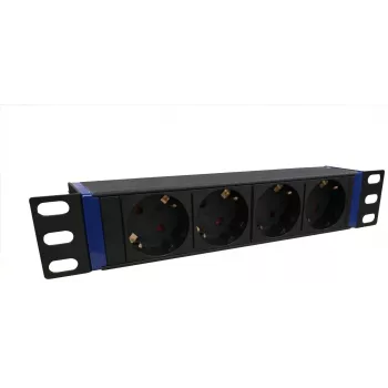 DSIT DS10-4PDU 10-calowy listwa zasilająca do szafy rack, 4 gniazda Schuko, 16A, czarna