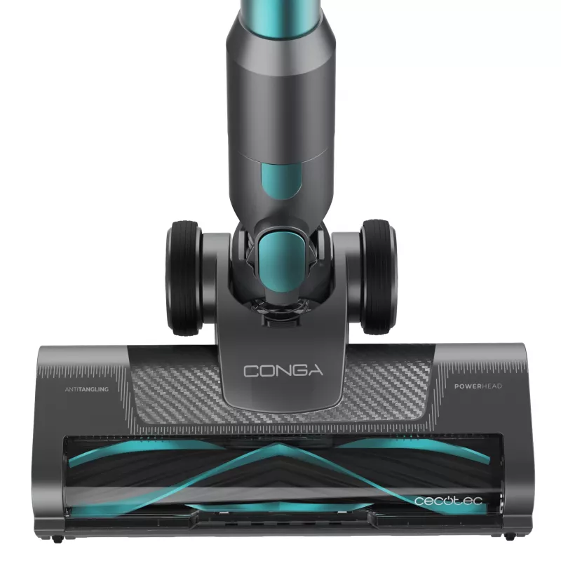 Cecotec Conga Rockstar P50 Bezprzewodowy Odkurzacz Pionowy 3 w 1, Siła ssania 24 kPa, Czas pracy 65 min, Silnik bezszczotkowy, Wyświetlacz LED, Czarno-Turkusowy