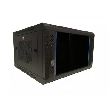 DSIT 6U 19 inch Szafa serwerowa ścienna z drzwiami szklanymi i perforowanymi panelami bocznymi, 600x600x368 mm (DS6606ZP)
