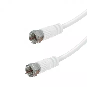Vivanco VVSAT15MMW 1,5 m biały kabel koncentryczny satelitarny, F-Plug do F-Plug, 75 Ohm, podwójnie ekranowany