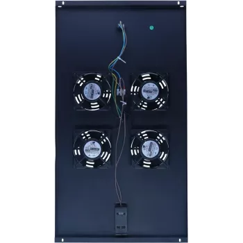 DSIT DS-FT100 4-wentylatorowy moduł chłodzący do szaf serwerowych z termostatem do szaf o głębokości 1000 mm, 1U, 230V, czarny