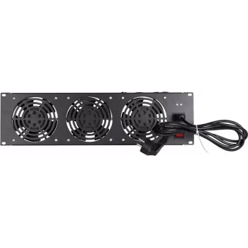 DSIT DS-FAN3FRONT 3U Szafa montażowa jednostka wentylatorowa z 3 wentylatorami do szaf 19-calowych, czarna