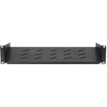 DSIT DS-FH2U300 2U Stała Półka Rackowa do Szaf Ściennych o Głębokości 450mm, Głębokość 300mm, Czarna