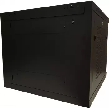 DSIT DS6609ZP 9U 19 inch Szafa serwerowa ścienna z drzwiami szklanymi i perforowanymi panelami bocznymi, 600x600x501 mm, czarna