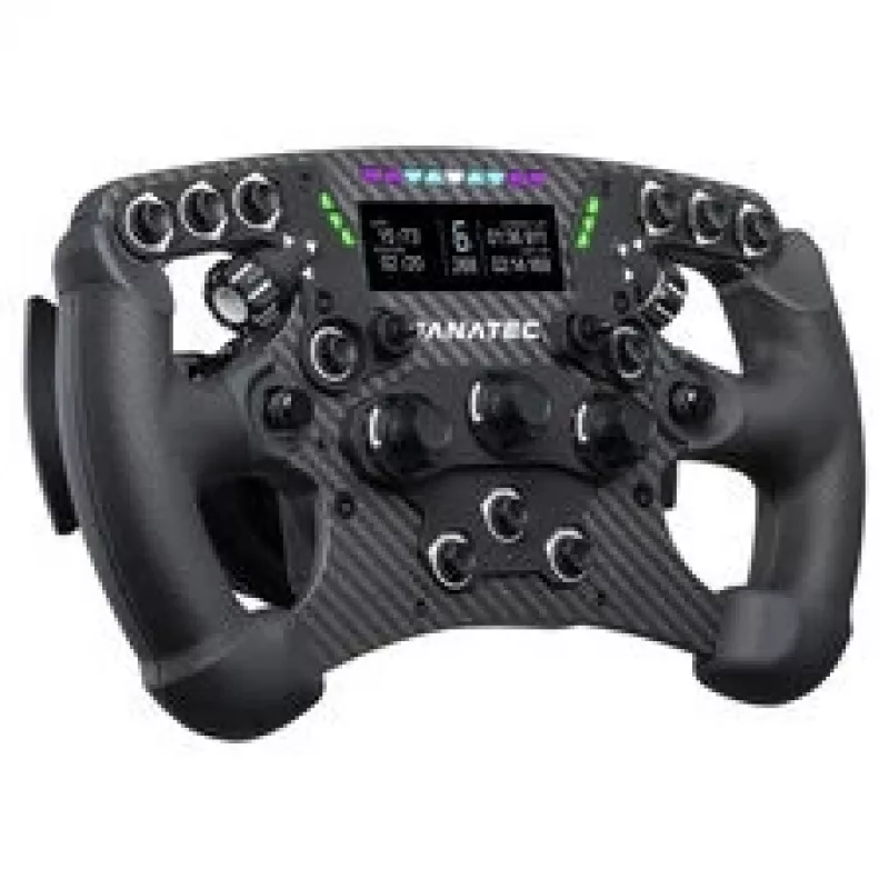 Kierownica Fanatec ClubSport Formula V3, 290 mm, wyświetlacz OLED 2,7 inch, RGB RevLEDs, magnetyczne łopatki zmiany biegów, włókno węglowe, Alcantara, czarna