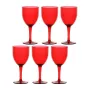 ROSE&TULIPANI FIABA Zestaw 6 kieliszków do wina akrylowych 400 ml, czerwony