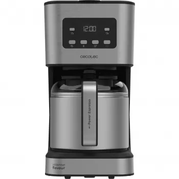 Cecotec Coffee 66 Drop & Thermo Time Ekspres do kawy przelewowy, 1.2L Termiczny dzbanek, 950W, Stal nierdzewna/Czarny