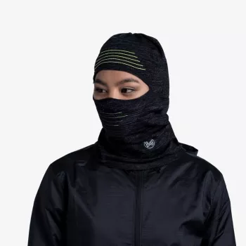 BUFF DryFlx Pro Kominiarka - Czarna, bezszwowa, 4-kierunkowa rozciągliwość, termiczna, odblaskowa