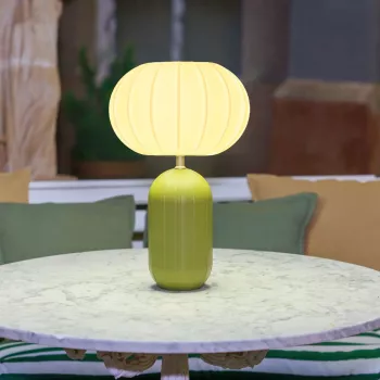 New Garden RACHEL 45 Oliwkowa lampa stołowa LED - ściemniana, akumulatorowa, IP65, do wnętrz i na zewnątrz