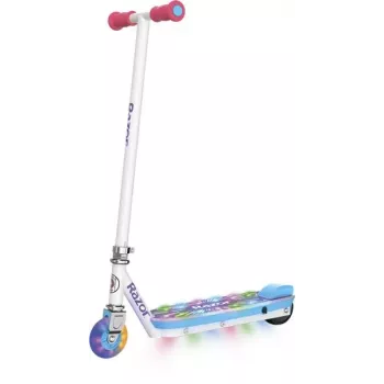 Razor Electric Party Pop Hulajnoga Elektryczna - Wielokolorowy Podświetlany Pokład i Przednie Koło, 12 km/h, 80W, dla Dzieci od 8 lat
