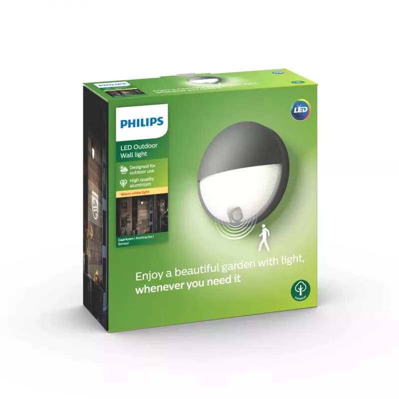 Philips Lampa zewnętrzna Capricorn 1x6.5W LED ścienna antracyt IP44