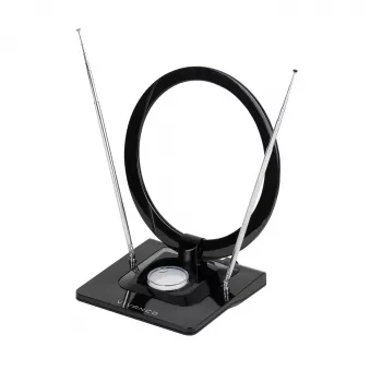 Vivanco VVTVANTSCIRCLE Antena wewnętrzna płaska DVB-T2/DAB+ z filtrem 4G/5G, czarna