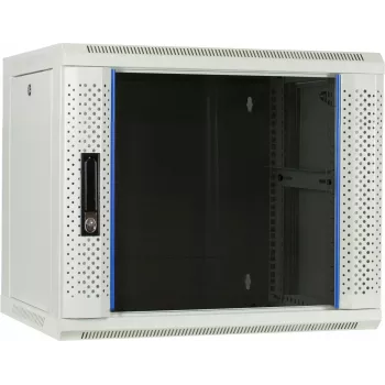 DSIT 9U ścienny serwerowy cabinet z drzwiami szklanymi, biały, 600x450x500 mm