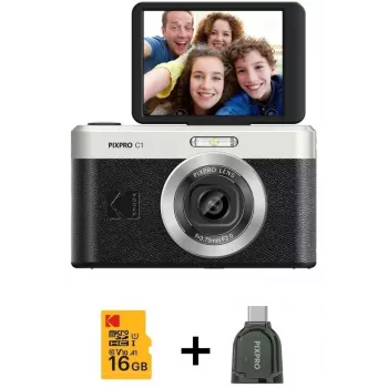 KODAK PixPro C1 Czarny Kompaktowy Aparat Cyfrowy z kartą SDHC 16GB