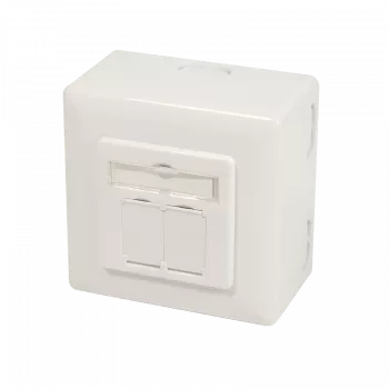 DSIT DC-Wall-Out-STP6-I Gniazdo ścienne natynkowe Cat. 6/Class E ekranowane podwójne RJ45, kość słoniowa