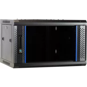 DSIT DS6604 4U szafa ścienna na serwer z drzwiami szklanymi, 600x600x280 mm, czarna