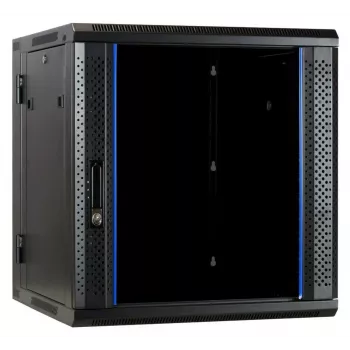 DSIT DS6612-DOUBLE 6U Odwracalna szafa ścienna z drzwiami szklanymi, 600x450x320 mm, czarna
