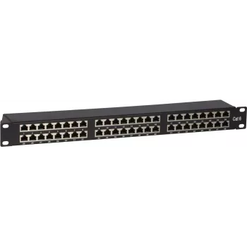 DS-IT CAT6 FTP 48-Port 19 inch 2U Ekranowany panel krosowy, czarny